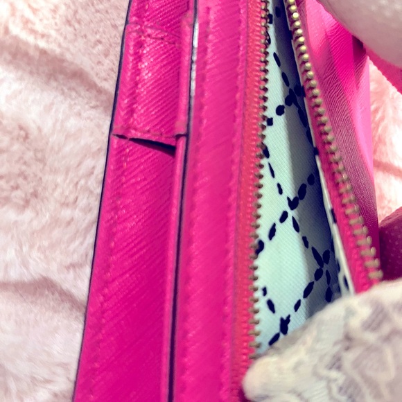 Kate Spade New York Hot Pink Saffiano Leather Snap Bifold Wallet (GUC) - Picture 6 of 12